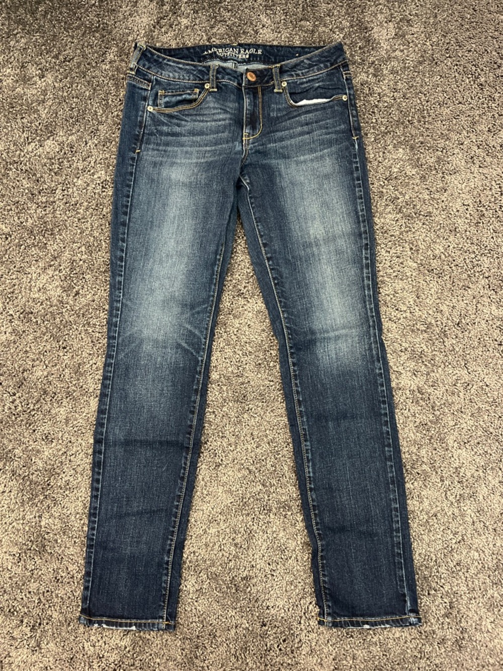 American Eagle Women’s Blue Jeans Size 8 Short Skinny Stretch Medium Wash